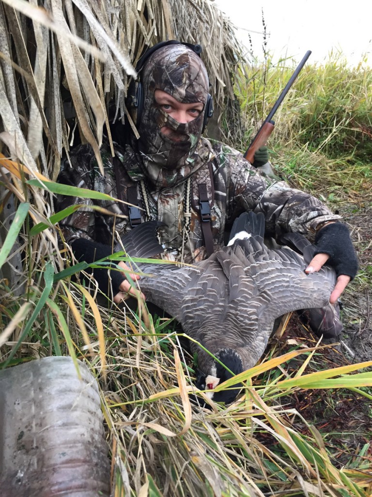 Roman's first goose of the season, a small cackler, taken in Blind 1 at Ridgefield National Wildlife Refuge.